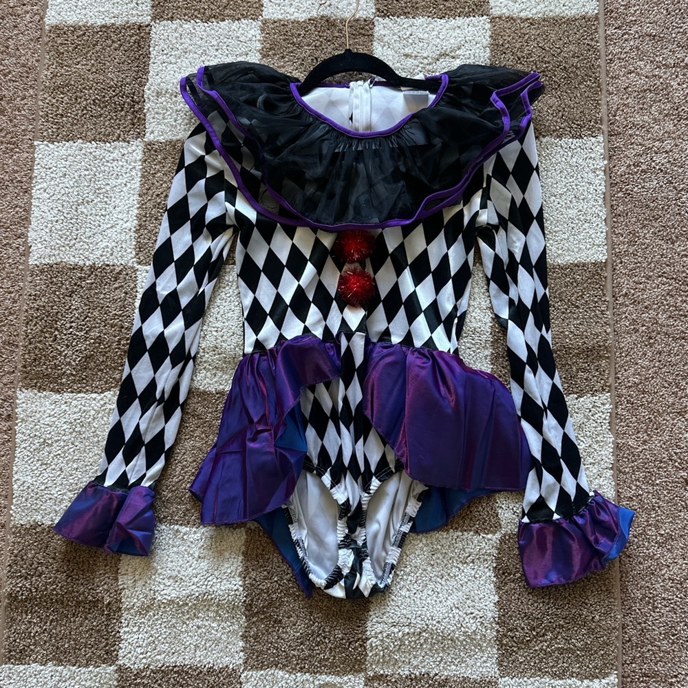 Spirit Diamond Pattern Jumpsuit - Black, White, and Purple